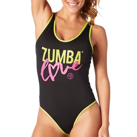 Zumba Fitness Tops Nwt Zumba Love Back To Black Bodysuit Xl Poshmark